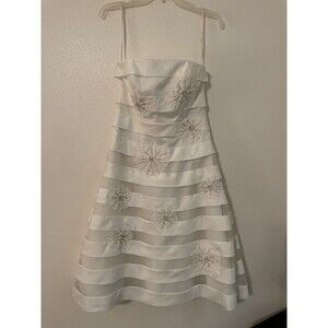 GALINA DAVIDS BRIDAL Women's Size 6 Strapless Sweetheart Ivory Wedding Dress